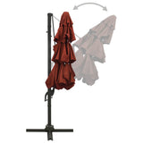 Garden Parasol Terracotta Polyester, Powder-Coated Aluminium Large 313833