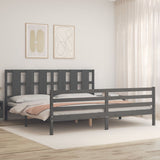 Bed Frame without Mattress Grey 200x200 cm Solid Wood 3194138