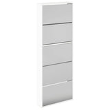 Shoe Cabinet with Mirror 5-Layer High Gloss White 63x17x169.5 cm 3228282