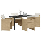 Garden Dining Set 5 pcs Beige Poly Rattan 3380606