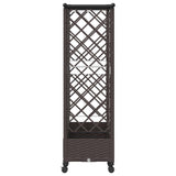 Raised Bed with Trellis and Roof Brown 202.5 x 40 x 127 cm PP 3423160