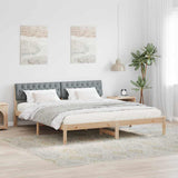 Bed frame Brown and light grey 180 x 200 cm Solid pine wood 3394343