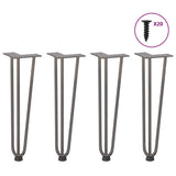 Hairpin Legs for Coffee Table 4 pcs Natural Steel 42 cm Solid Steel 4012443