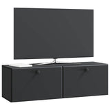 Wall-Mounted TV Cabinet 98 x 31 x 30 cm Black Engineered Wood 899236