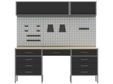 Work Cabinet Set with Drawer with Storage Manual 8 pcs Black 3321462