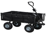 114L Steel Frame Garden Cart Trolley - Black T3398P323952
