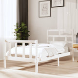 Bed Frame without Mattress White Solid Wood Pine Single 3101314