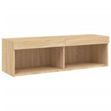 5 Piece TV Wall Units with LED Sonoma Oak Engineered Wood 3216699