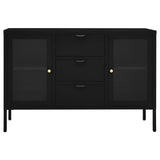 Sideboard Black Steel, tempered glass Medium Sideboard 336076