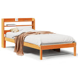 Bed Frame with Headboard without Mattress Wax Brown 75x190 cm Small Single 3306551