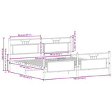Metal Bed Frame without Mattress Smoked Oak 193x203 cm 3325095