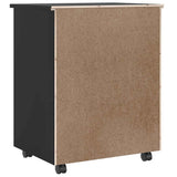 Rolling Cabinet with Drawers "MOSS" Black Solid Wood Pine 4015784