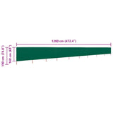 9-panel Wind Screen Fabric 1200x160 cm Green 47199