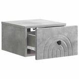 Wall-Mounted Bedside Cabinet with Drawer 2 pcs Concrete Grey 898092