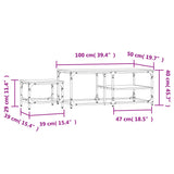 Nesting Coffee Tables 2 pcs Smoked Oak Engineered Wood 835396