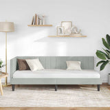 Corner Bed Frame with Headboard Light grey 80 x 200 cm Velvet 42016408