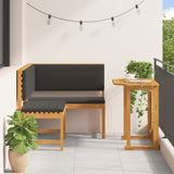 ZNTS Corner Sofa Set Set of 2 Brown Solid Acacia wood Foldable 3329100