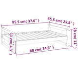 Dog Bed White 95.5x65.5x28 cm Solid Pine Wood 821483