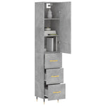 Highboard Concrete Grey 34.5x34x180 cm Engineered Wood 3198837