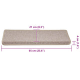 Stair Mats 30 pcs 65x21x4 cm Taupe Rectangular Edge 3365771