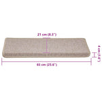 ZNTS Stair Mats 30 pcs 65x21x4 cm Taupe 3365771