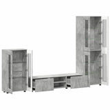 TV Cabinet Set FLORIN 3 pcs Concrete Grey Engineered Wood 3397957