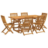 7 Piece Garden Dining Set 180x90x75 cm Solid Wood Acacia 3321530