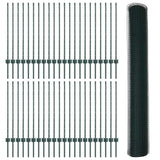 Welded Wire Fence 100 x 1 m PVC-Coated Steel Green Mesh 3336788