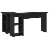 Desk with Shelf Black Oak 142 x 102 x 73 cm Engineered Wood 869291