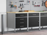 Work Cabinet with Drawer 2 pcs Black and Grey 100 x 55 x 85 cm 3321364