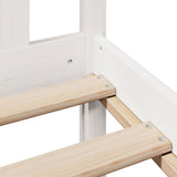 Bookcase Bed without Mattress White 135x190 cm Double Solid Wood Pine 3321652