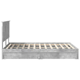 Storage Bed Concrete Grey 135 x 190 cm Engineered Wood 3411218