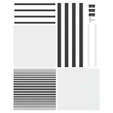 Glass Door Striped Black 76 x 3.5 x 201.5 cm Aluminium 42012453