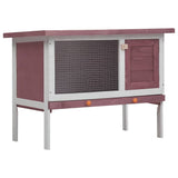 170829 Outdoor Rabbit Hutch 1 Layer Brown Wood