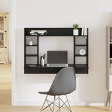 Wall-Mounted Desk Black oak Engineered wood 105 x 48 x 75 cm 869194