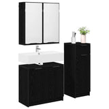 Bathroom Furniture Set 3 pcs Black Oak Engineered Wood 3416102