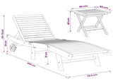 Sun Lounger 2 pcs Brown Solid Teak Wood 42032682