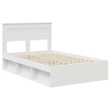 Bed Frame with Headboard White 120 x 200 cm Solid Pine Wood 3409783