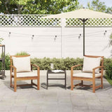 Chair 2 pcs Brown and Cream 65 x 60 x 76.5 cm Solid Teak Wood 42006405
