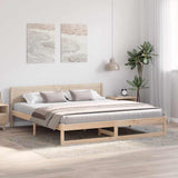 Bed Frame with Headboard Natural 180 x 200 cm Solid Pine Wood 873262
