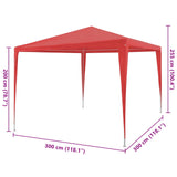 Party Tent Red 300 x 300 x 255 cm PE and Steel 42032988