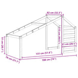 Kids' Bed Roof 188x82x113 cm Solid Wood Pine 846882
