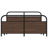Metal Bed Frame without Mattress Brown Oak 150x200 cm King Size 3318663