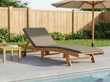 Sun Lounger Brown and Taupe Polyester 42032685
