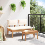 Garden Bench 2 pcs Brown Solid Teak wood 42006396