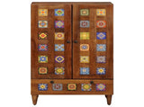 Highboard with Door Walnut 60 x 33.5 x 100 cm Solid Mango Wood 4018254