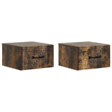 Wall-Mounted Bedside Cabinet 2 pcs Smoked Oak 34.5 x 33 x 20 cm 898606