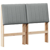 Upholstered Headboard Light Grey 120 cm Solid Pine Wood 879404