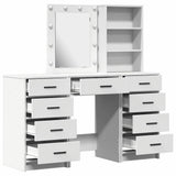 Dressing Table with Mirror Lights 3 pcs White Engineered wood 3334218