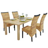 Dining Chairs 4 pcs Abaca and Solid Mango Wood 274198